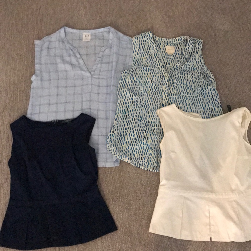 Lot of 4 sleeveless tops anthropologie gap polo